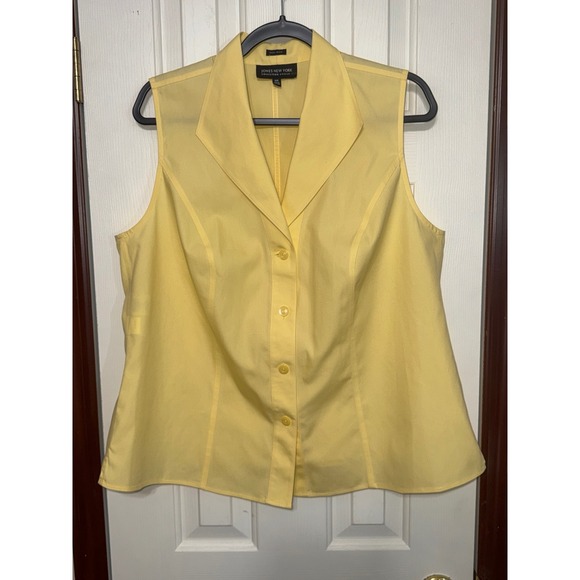 Jones New York Collection‎ Woman Yellow Sleeveless Non Iron Blouse 14W - Picture 1 of 4